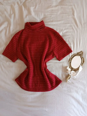 Striped turtleneck with glitter, size S, like new