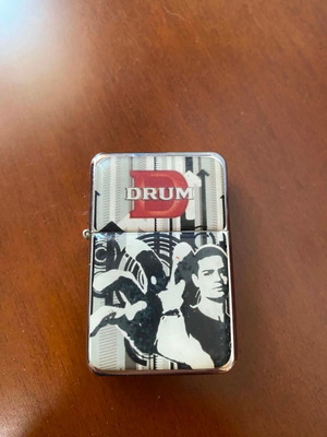 DRUM Tobacco windproof metal lighter with retro graphic art