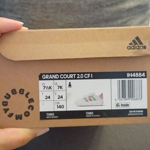 Adidas white athletic shoes size 24 for girls like new