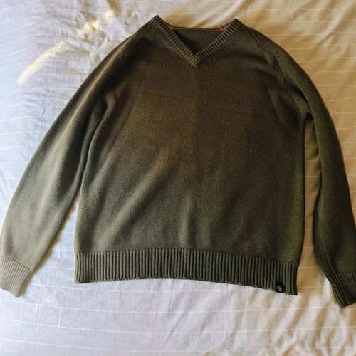 Men's V sweater Sfera used, green, size L