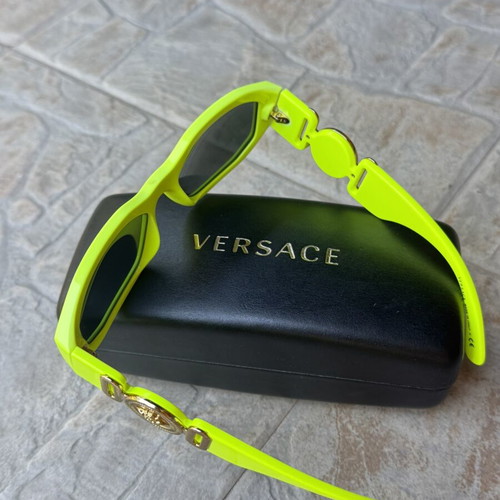 Versace Medusa sunglasses used, neon yellow