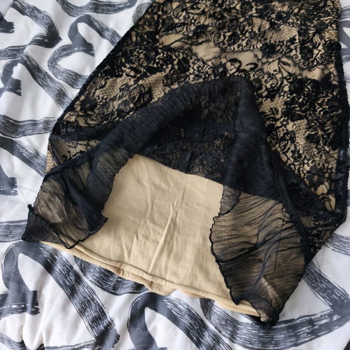 Women's dress black lace with beige new, classic piece
