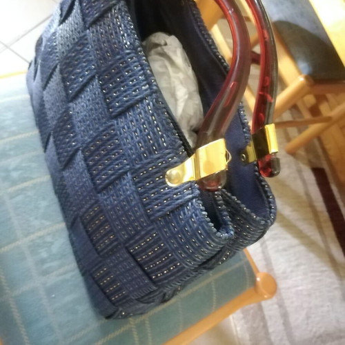 Woven women's bag blue new, handheld