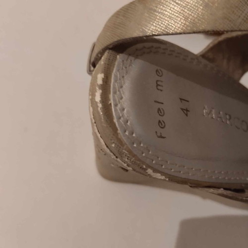 Marco Tozzi sandals used, size 41, beige gold color