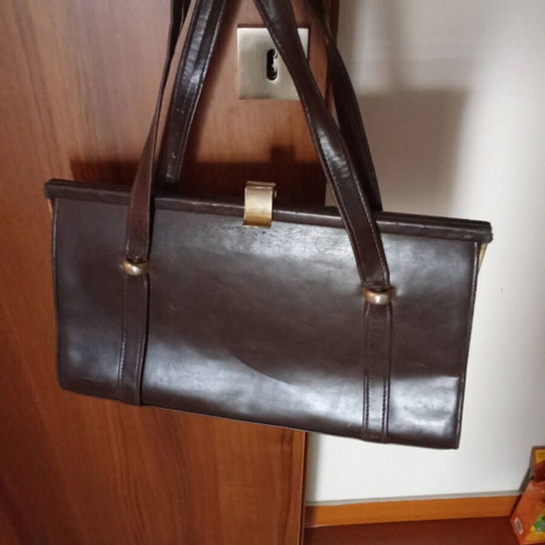 Vintage handbag 1975, brown color