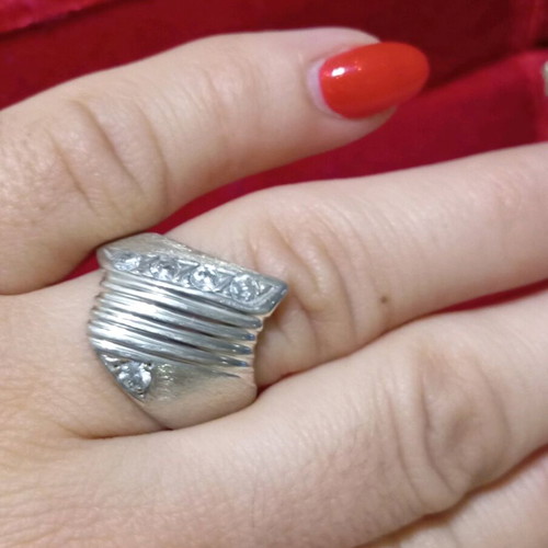 Silver 925 ring with zirconia new, unworn