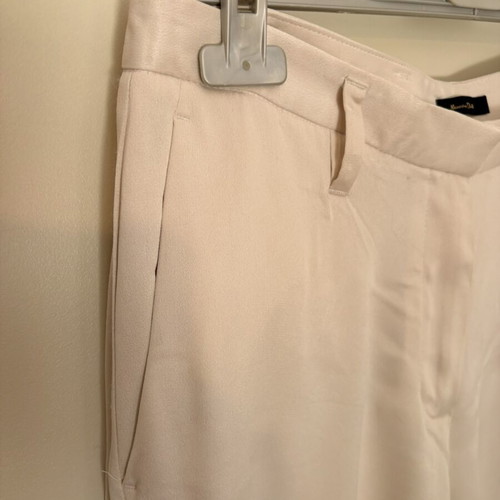 Massimo Dutti satin pants like new, ecru
