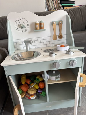 Wooden Play Kitchen with Accessories used