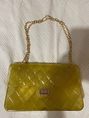 Yellow shoulder bag with glitter like new