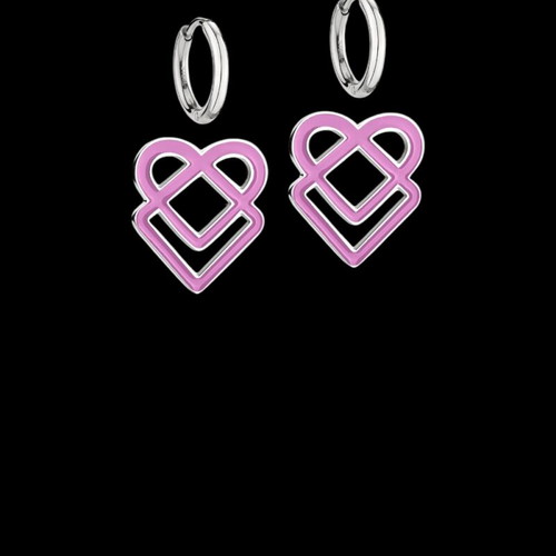 Liebeskind earrings hoops with pendant jewelry new pink and silver