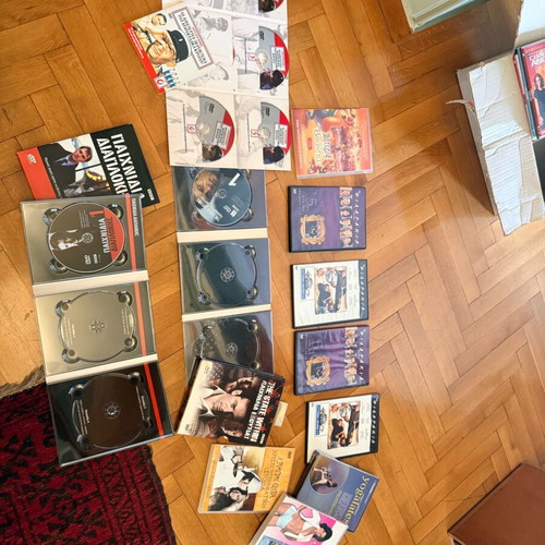 Mixed DVD collection used with series, documentaries, Greek editions