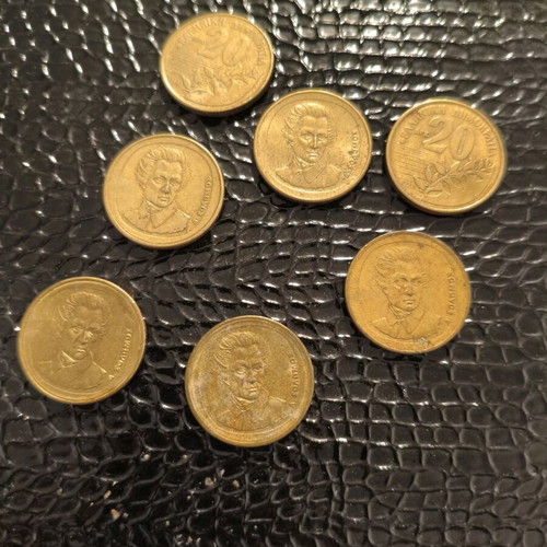 20 Drachma Coins used, pack of 7, Greece