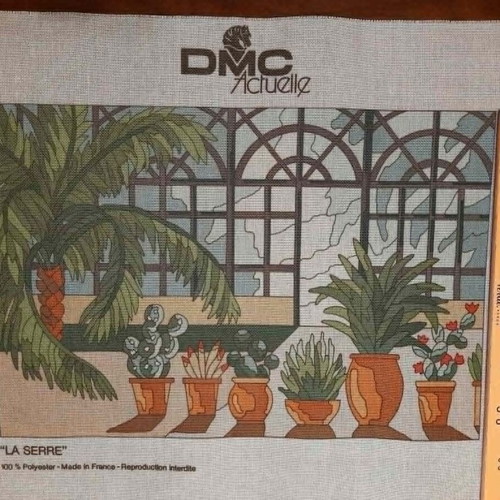 DMC Actuelle stamped canvas for embroidery La Serre, new