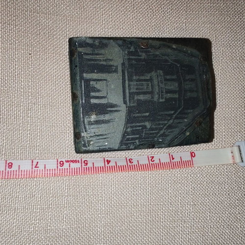 Vintage Typographic Printing Block National Bank of Greece used