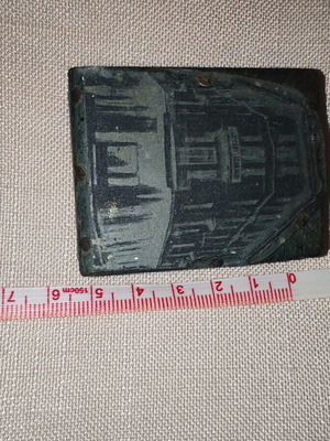 Vintage Typographic Printing Block National Bank of Greece used