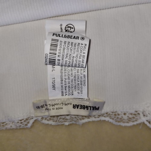 Blouse with straps and lace white medium large Pull & Bear new