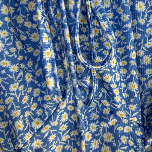 Blue floral dress with ruching new, sizes L-2XL