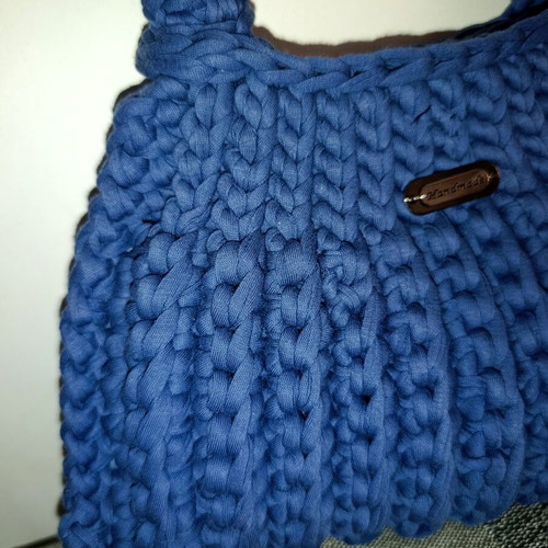 Handmade marshmallow bag blue, new