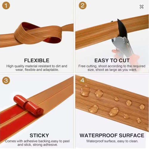 PVC corner strip 2 cm x 3 m with original wood grain, new