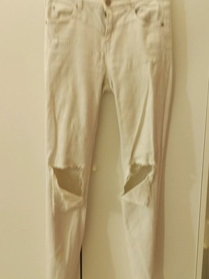 Slim fit jeans in good condition, Stradivarius, white, size XS