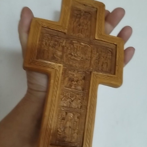 Handmade wall cross from pure beeswax and incense like new