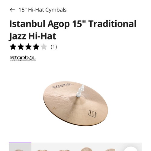 Istanbul Agop 15" Traditional Dark Hi-Hat like new