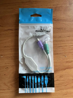 Powertech USB-A Male to PS/2 2x Female Adapter White New