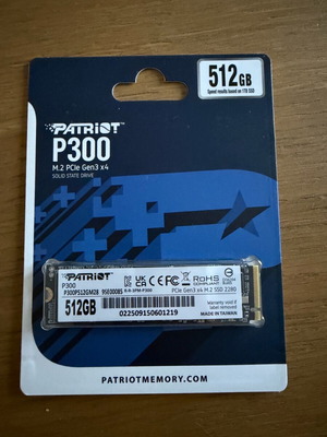 Patriot P300 SSD 512GB τύπου M.2 καινούργιο με PCI Express 3.0