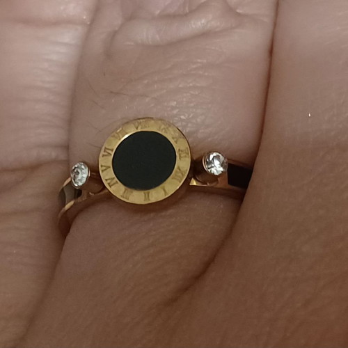 Steel ring gold-plated