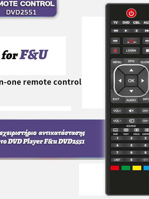 Τηλεχειριστήριο αντικατάστασης για F&U DVD2551 καινούργιο