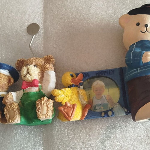 Vintage decorative collection used, made of clay and wood