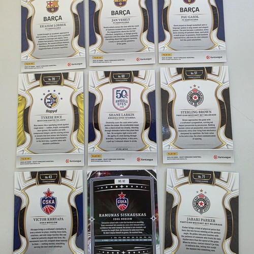 Euroleague basketball cards lot 9, like new