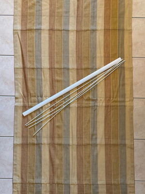 Roman curtain in earthy colors along with 4 rods and 1 weight