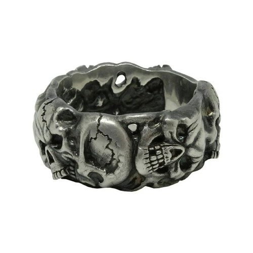 Handmade Sterling Silver 925 Skull Band Ring New