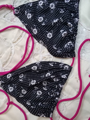 Laura Ashley bikini top new, black and multicolor