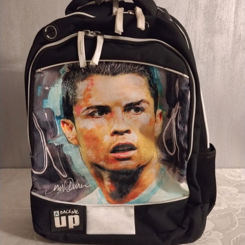 Ronaldo trolley school bag with 3 compartments