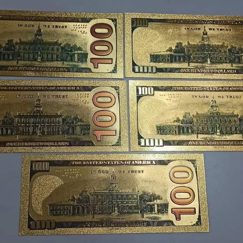 Marvel Super Heroes commemorative banknotes new, pack of 10 gold-colored