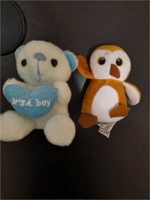 Plush penguin and teddy bear like new