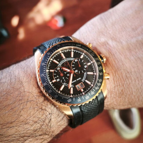 Guess Collection Chronograph GC 35502G men's watch used, black and gold