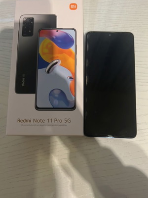 Redmi Note 11 Pro 5G 128GB like new, blue, with cases and 65W charger