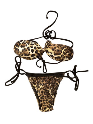 Rio del Sol animal print bikini M used, brown