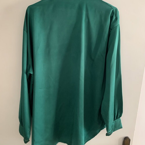 Emerald satin shirt oversized, like new
