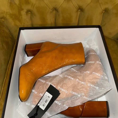 Pinko women's ankle boots new, leather, size 39, 6 cm heel