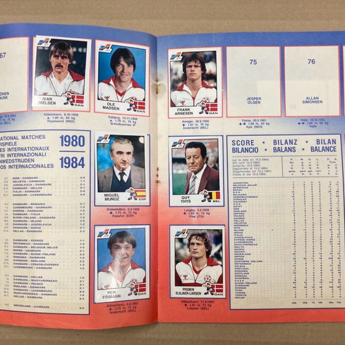 Panini 1984 UEFA EURO 84 Album used, 70 of 258 stickers completed