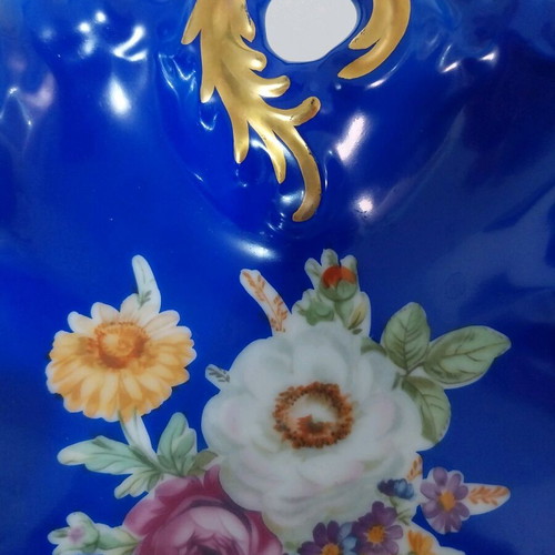 Vintage Winterling Ruslau Bavaria serving platter, blue and gold, 21cm