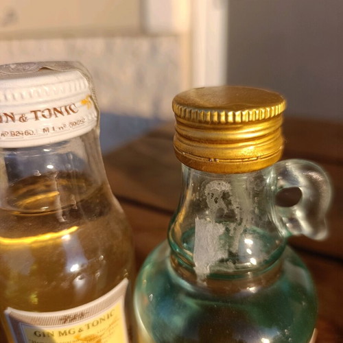 Miniature Tsikoudia Rouba and MG Gin Tonic sealed, new