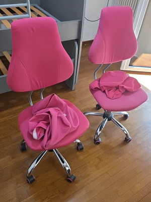Work Student office chairs, pack of 2, pink