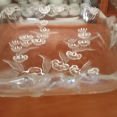 Walterglas crystal fruit bowl with floral design, like new