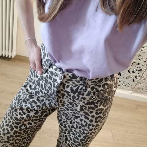 H&M leopard jean like new, brown and beige, size S