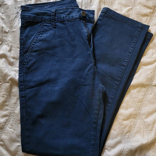 Blue denim pants like new cotton fit Small Medium